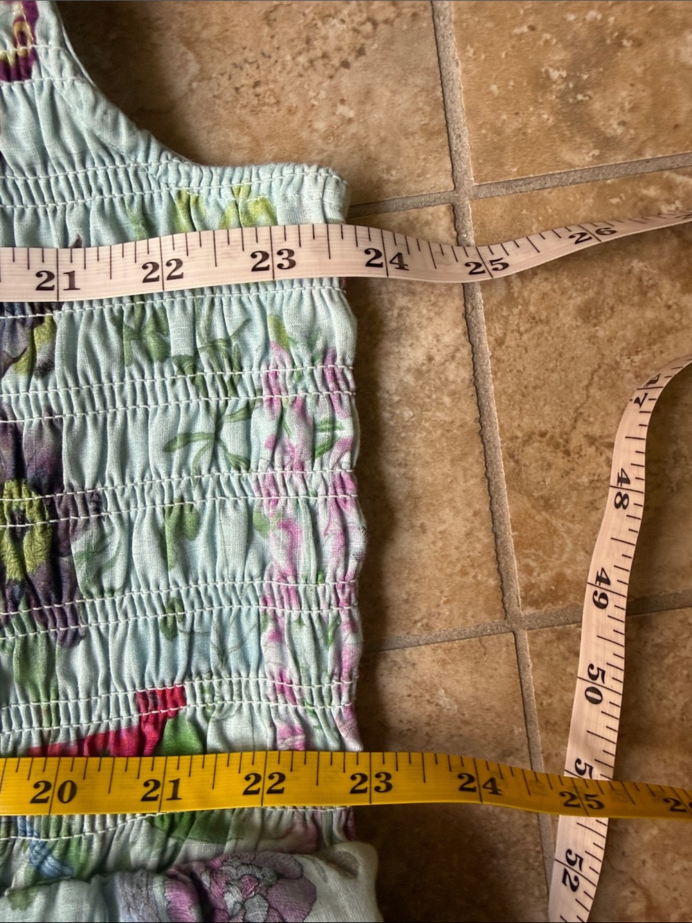 Anthropologie Peregrine Midi Dress Square Neck Smocked Tiered Skirt Pockets NWT - Picture 11 of 16